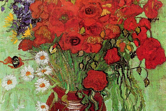 Red Poppies and Daisies
