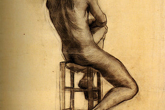 Seated Male Nude Seen from the Back