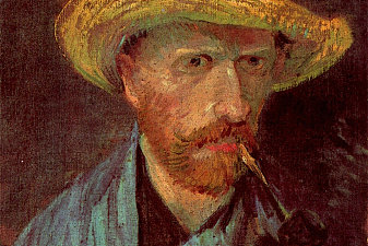 Self-Portrait with Straw Hat and Pipe