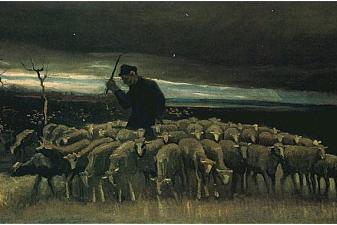 Shepherd with a Flock of Sheep
