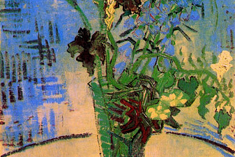 Still Life Glass with Wild Flowers