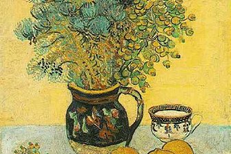 Still Life Majolica Jug with Wildflowers
