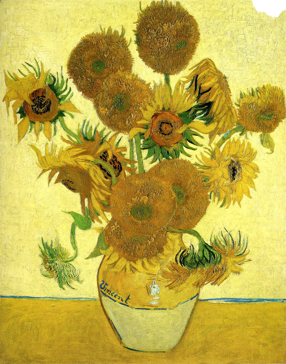Still Life - Vase with Fifteen Sunflowers 