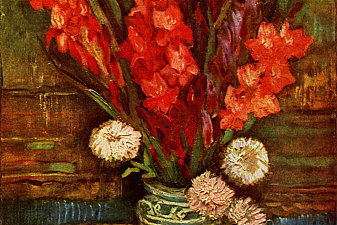 Still LIfe - Vase with Red Gladiolas