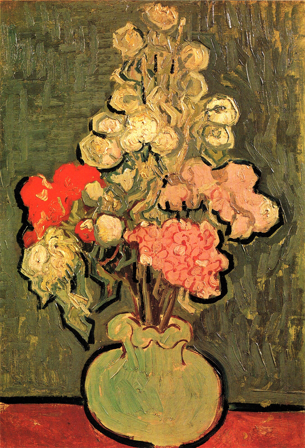 Still Life Vase with Rose-Mallows 