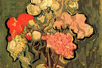 Still Life Vase with Rose-Mallows