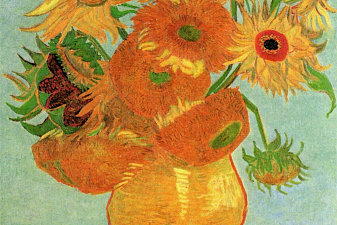 Still Life Vase with Twelve Sunflowers