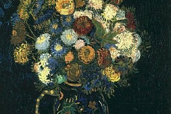 Still Life Vase with Zinnias