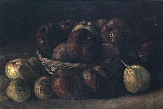 Still life with a basket of apples