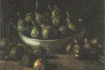Still life with an Earthern bowl and pears