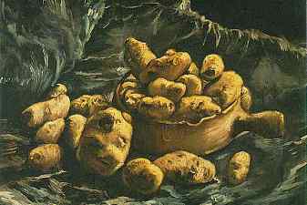 Still life with an Earthern bowl and potatoes
