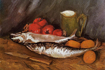 Still Life with Mackerels, Lemons and Tomatoes