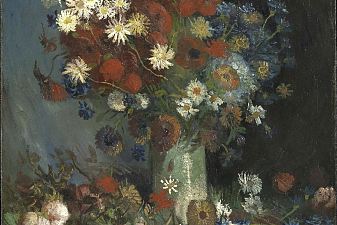Still life with meadow flowers and roses
