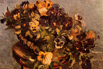Tambourine with Pansies