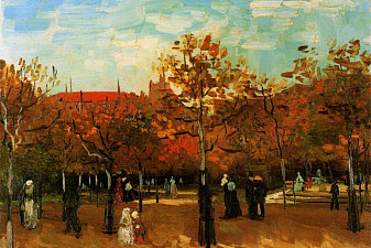 The Bois de Boulogne with People Walking