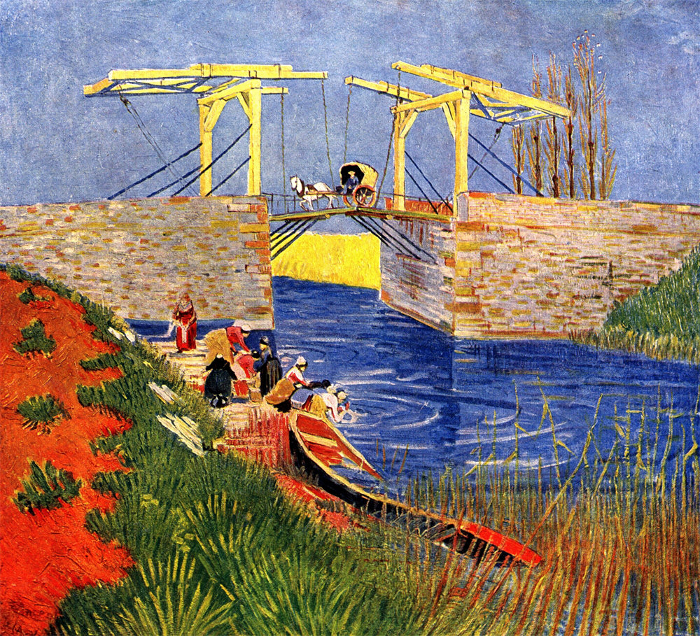 The Langlois Bridge at Arles with Women Washing 