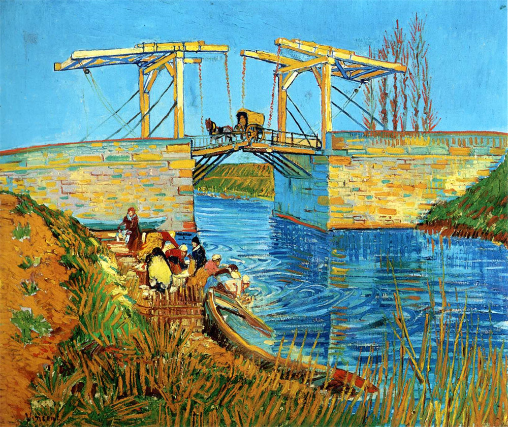 The Langlois Bridge at Arles with Women Washing 