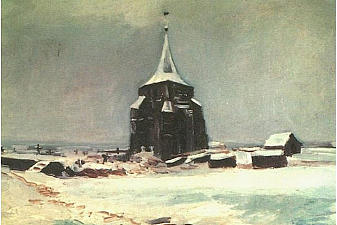The Old Cemetery Tower at Nuenen in the Snow