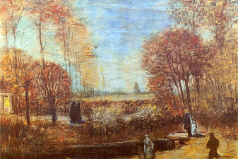 The Parsonage Garden at Nuenen with Pond and Figures