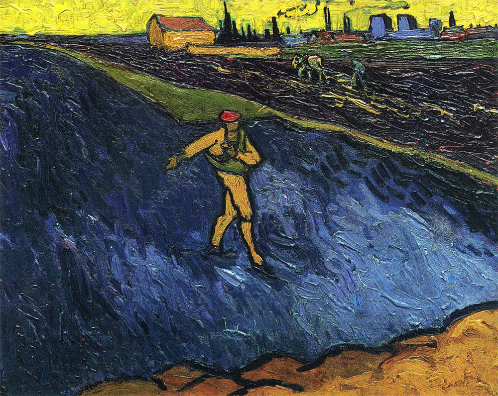 The Sower Outskirts of Arles in the Background 