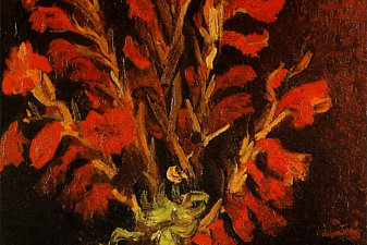Vase with Red Gladioli