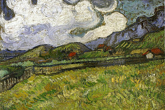 Wheat Field behind Saint-Paul Hospital with a Reaper