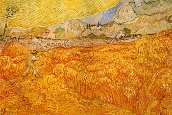 Wheat Field behind Saint Paul Hospital with a Reaper