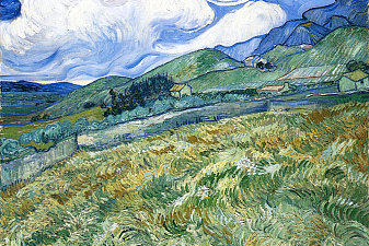Wheatfield with Mountains in the Background