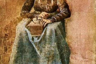Woman Grinding Coffee