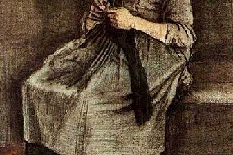 Woman Mending Stockings