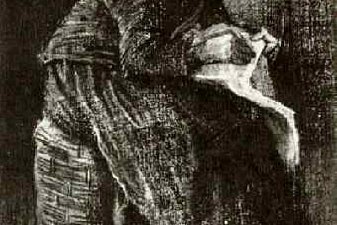 Woman Sitting on a Basket, Sewing